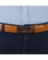 Pasek męski skórzany 3,5 cm klamra automatyczna Beltimore camelowy 03-563