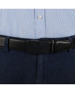Pasek męski skórzany 3,5 cm klamra automatyczna Beltimore czarny 03-563