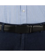 Pasek męski skórzany 3,5 cm klamra automatyczna Beltimore czarny 03-572