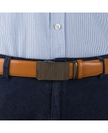 Pasek męski skórzany 3,5 cm klamra automatyczna Beltimore camelowy 03-575