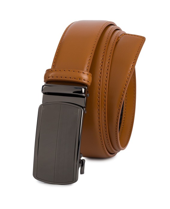 Pasek męski skórzany 3,5 cm klamra automatyczna Beltimore camelowy 03-577