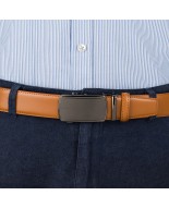 Pasek męski skórzany 3,5 cm klamra automatyczna Beltimore camelowy 03-577