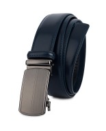 Pasek męski skórzany 3,5 cm klamra automatyczna Beltimore granatowy 03-577