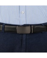 Pasek męski skórzany 3,5 cm klamra automatyczna Beltimore czarny 03-577