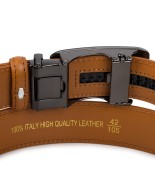 Pasek męski skórzany 3,5 cm klamra automatyczna Beltimore camelowy 03-582