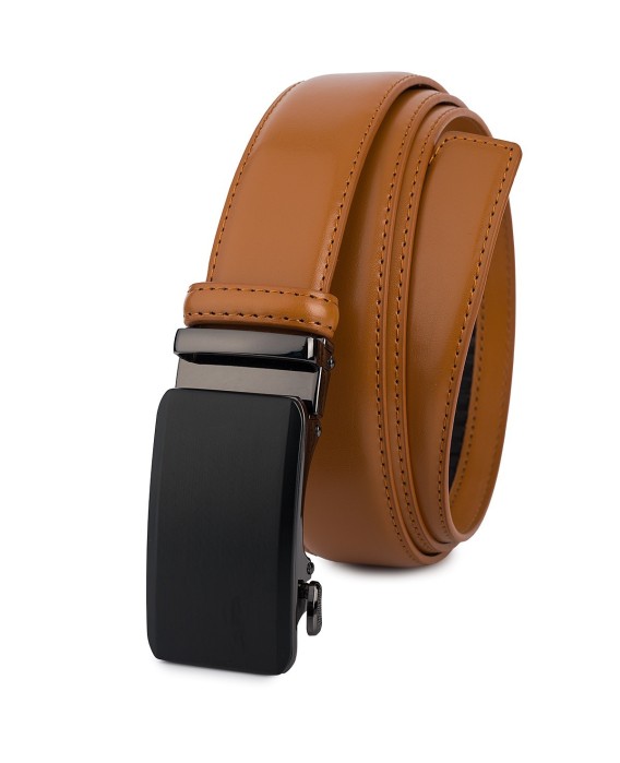 Pasek męski skórzany 3,5 cm klamra automatyczna Beltimore camelowy 03-593