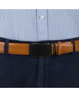 Pasek męski skórzany 3,5 cm klamra automatyczna Beltimore camelowy 03-594