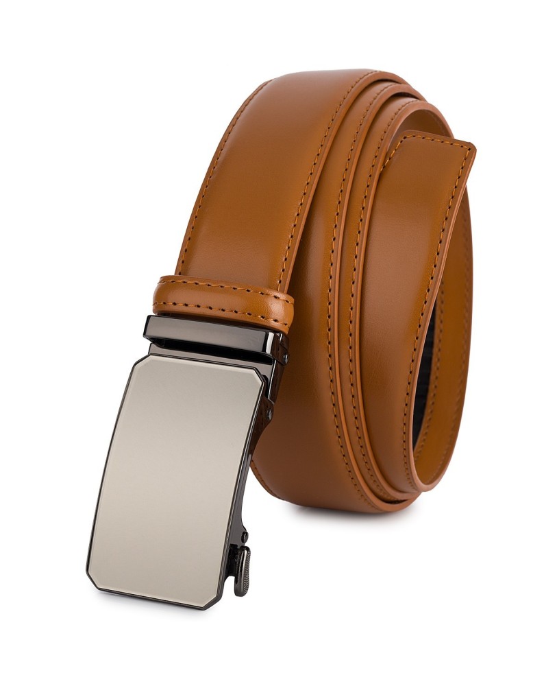 Pasek męski skórzany 3,5 cm klamra automatyczna Beltimore camelowy 03-595