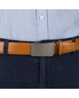 Pasek męski skórzany 3,5 cm klamra automatyczna Beltimore camelowy 03-595