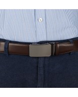 Pasek męski skórzany 3,5 cm klamra automatyczna Beltimore brązowy 03-595