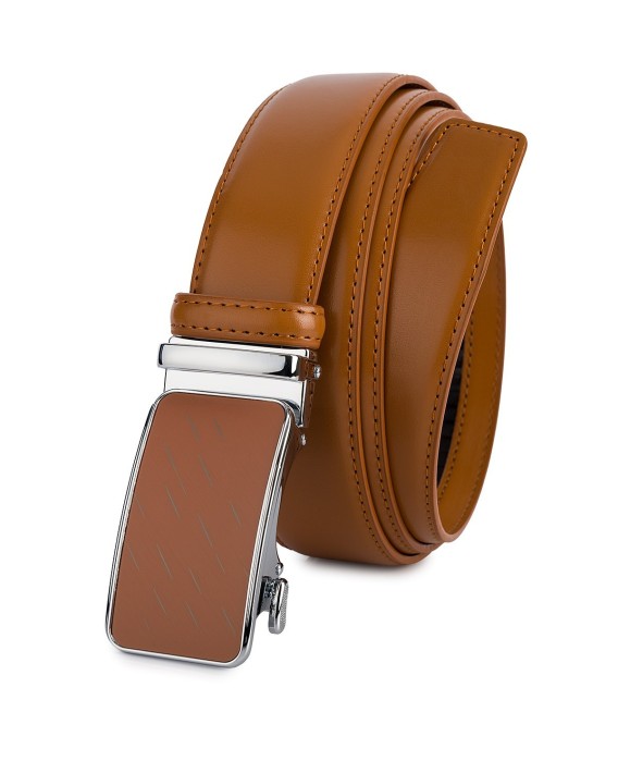 Pasek męski skórzany 3,5 cm klamra automatyczna Beltimore camelowy 03-599