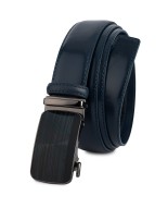 Pasek męski skórzany 3,5 cm klamra automatyczna Beltimore granatowy 03-563