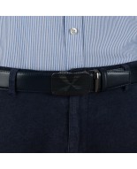 Pasek męski skórzany 3,5 cm klamra automatyczna Beltimore granatowy 03-563