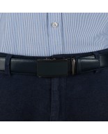 Pasek męski skórzany 3,5 cm klamra automatyczna Beltimore granatowy 03-572