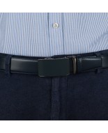 Pasek męski skórzany 3,5 cm klamra automatyczna Beltimore granatowy 03-582