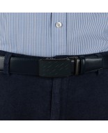 Pasek męski skórzany 3,5 cm klamra automatyczna Beltimore granatowy 03-599