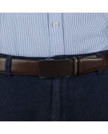 Pasek męski skórzany 3,5 cm klamra automatyczna Beltimore brązowy 03-572