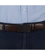Pasek męski skórzany 3,5 cm klamra automatyczna Beltimore brązowy 03-575