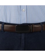 Pasek męski skórzany 3,5 cm klamra automatyczna Beltimore brązowy 52-550