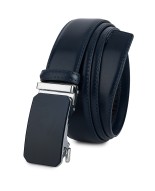 Pasek męski skórzany 3,5 cm klamra automatyczna Beltimore granatowy 52-585