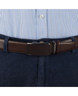 Pasek męski skórzany 3,5 cm klamra automatyczna Beltimore brązowy 52-590