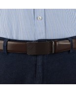 Pasek męski skórzany 3,5 cm klamra automatyczna Beltimore brązowy 52-591