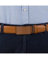 Pasek męski skórzany 3,5 cm klamra automatyczna Beltimore camelowy 52-591
