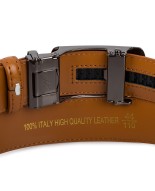 Pasek męski skórzany 3,5 cm klamra automatyczna Beltimore camelowy 52-591