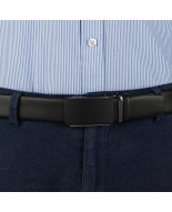 Pasek męski skórzany 3,5 cm klamra automatyczna Beltimore czarny 52-594