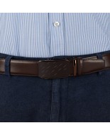 Pasek męski skórzany 3,5 cm klamra automatyczna Beltimore brązowy 52-599