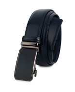 Pasek męski skórzany 3,5 cm klamra automatyczna Beltimore granatowy 52-560