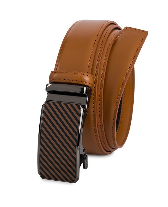Pasek męski skórzany 3,5 cm klamra automatyczna Beltimore camelowy 52-601