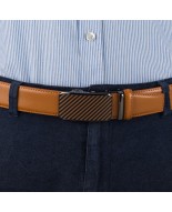 Pasek męski skórzany 3,5 cm klamra automatyczna Beltimore camelowy 52-601