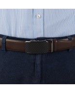 Pasek męski skórzany 3,5 cm klamra automatyczna Beltimore brązowy 52-601