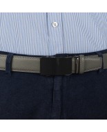 Pasek męski skórzany 3,5 cm klamra automatyczna Beltimore szary 50-543