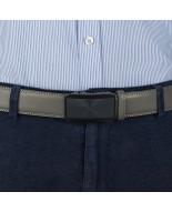 Pasek męski skórzany 3,5 cm klamra automatyczna Beltimore szary 50-551