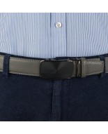 Pasek męski skórzany 3,5 cm klamra automatyczna Beltimore szary 50-560
