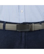 Pasek męski skórzany 3,5 cm klamra automatyczna Beltimore szary 50-570