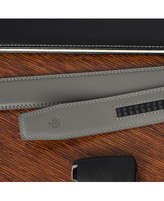 Pasek męski skórzany 3,5 cm klamra automatyczna Beltimore szary 50-571