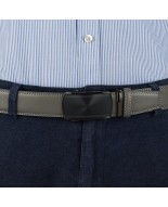 Pasek męski skórzany 3,5 cm klamra automatyczna Beltimore szary 50-572