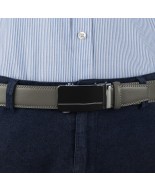 Pasek męski skórzany 3,5 cm klamra automatyczna Beltimore szary 50-586