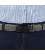 Pasek męski skórzany 3,5 cm klamra automatyczna Beltimore szary 50-601
