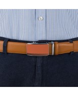 Pasek męski skórzany 3,5 cm klamra automatyczna Beltimore camel 50-550