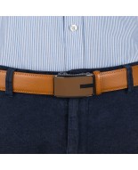 Pasek męski skórzany 3,5 cm klamra automatyczna Beltimore camel 50-551