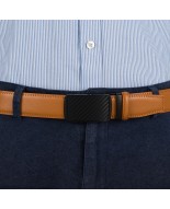 Pasek męski skórzany 3,5 cm klamra automatyczna Beltimore camel 50-554