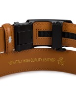 Pasek męski skórzany 3,5 cm klamra automatyczna Beltimore camel 50-554