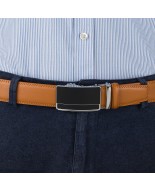 Pasek męski skórzany 3,5 cm klamra automatyczna Beltimore camel 50-573
