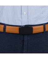 Pasek męski skórzany 3,5 cm klamra automatyczna Beltimore camel 50-584