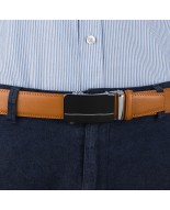 Pasek męski skórzany 3,5 cm klamra automatyczna Beltimore camel 50-586
