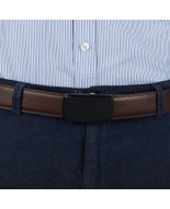 Pasek męski skórzany 3,5 cm klamra automatyczna Beltimore brązowy 50-584